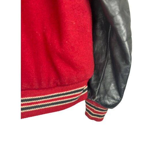 Vintage Trophy Jackets Adult Medium Red Leather Letterman Varsity Sportswear 70s - Picture 9 of 12